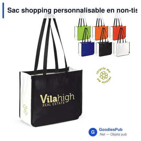 Sac shopping personnalisable en non-tissé 120 g/m² avec logo - Grand format