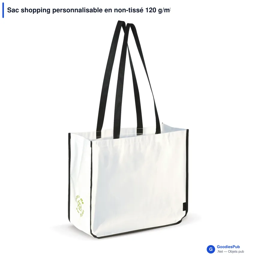 Sac shopping personnalisable en non-tissé 120 g/m² avec logo - Grand format - Image 4
