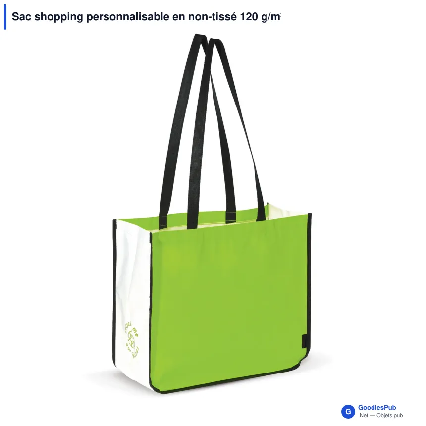 Sac shopping personnalisable en non-tissé 120 g/m² avec logo - Grand format - Image 5