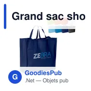 Grand sac shopping personnalisable en non-tissé 75 g/m² avec logo - 45 x 18 x 45 cm - Miniature 1