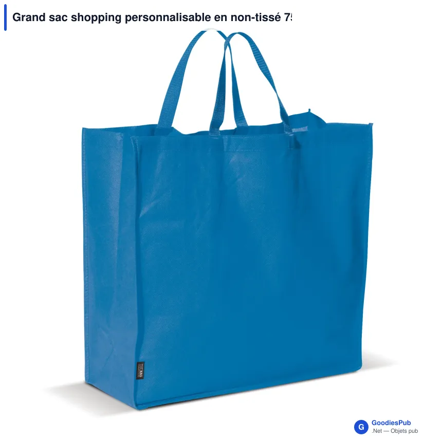 Grand sac shopping personnalisable en non-tissé 75 g/m² avec logo - 45 x 18 x 45 cm - Image 4