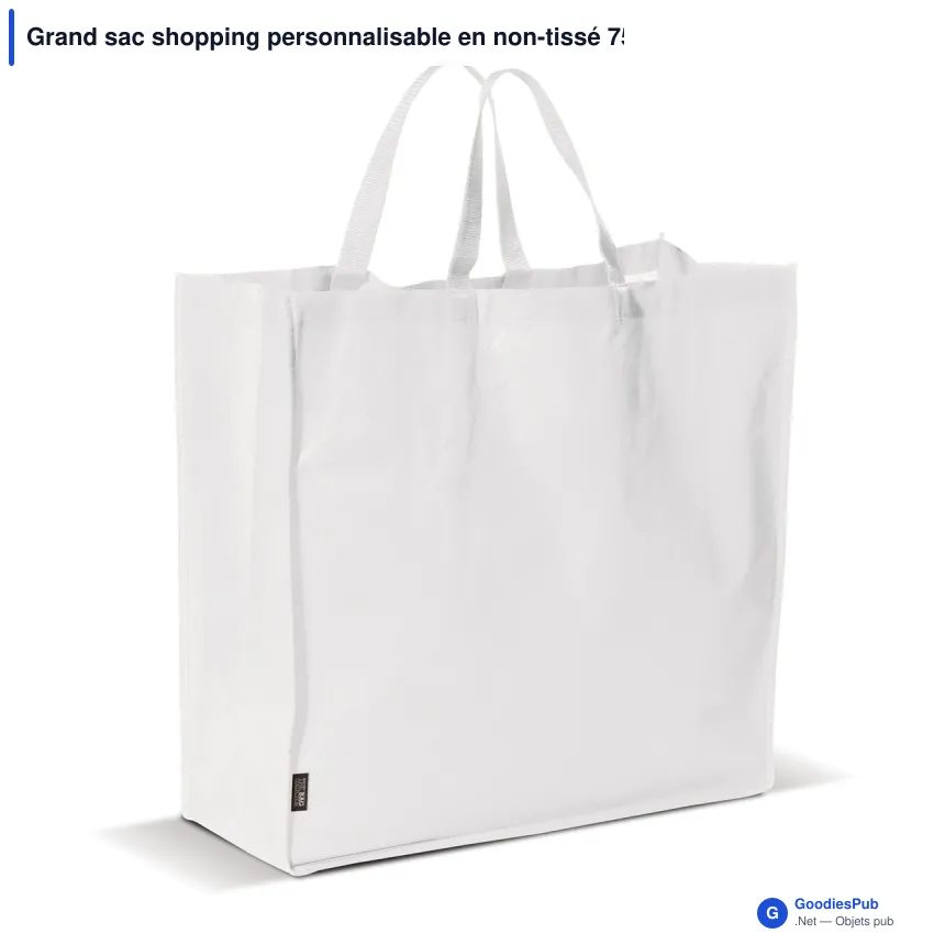 Grand sac shopping personnalisable en non-tissé 75 g/m² avec logo - 45 x 18 x 45 cm - Image 5