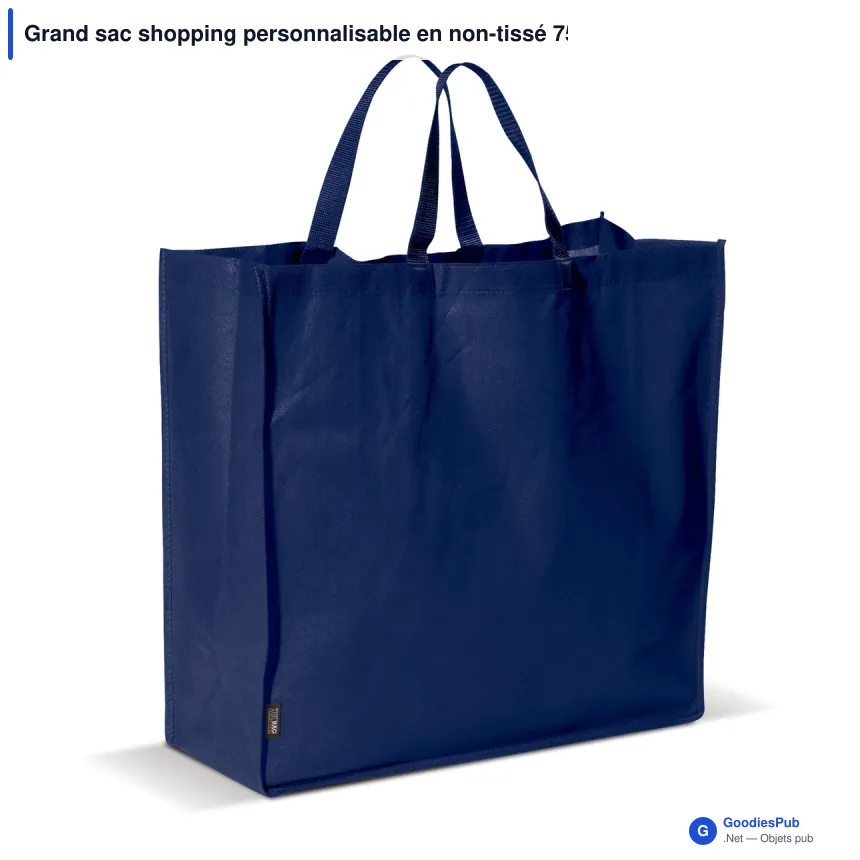 Grand sac shopping personnalisable en non-tissé 75 g/m² avec logo - 45 x 18 x 45 cm - Image 6