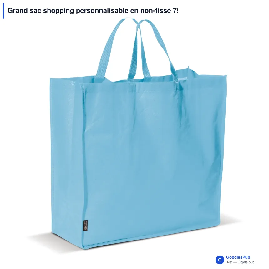Grand sac shopping personnalisable en non-tissé 75 g/m² avec logo - 45 x 18 x 45 cm - Image 7