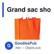 Grand sac shopping personnalisable en non-tissé 75 g/m² avec logo - 45 x 18 x 45 cm - Miniature 8