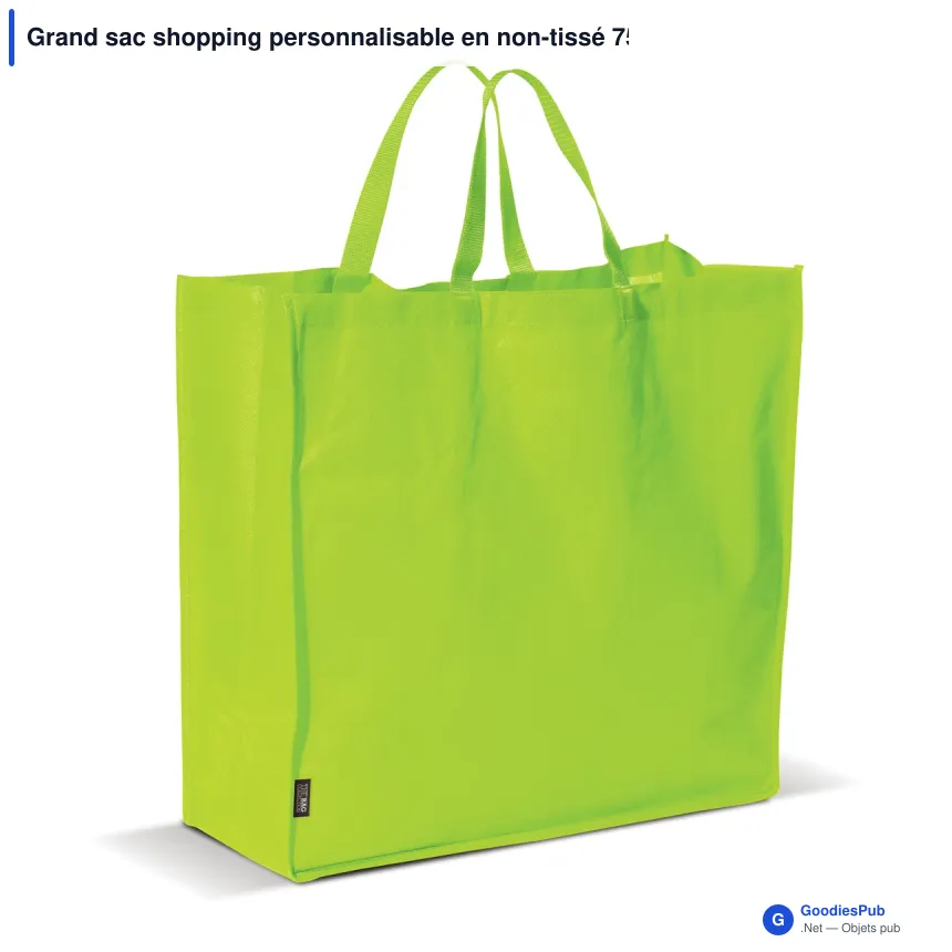 Grand sac shopping personnalisable en non-tissé 75 g/m² avec logo - 45 x 18 x 45 cm - Image 9