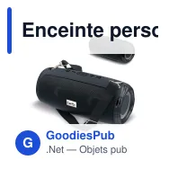 Enceinte personnalisable 20 W à bandoulière avec logo - Grand format - Miniature 1