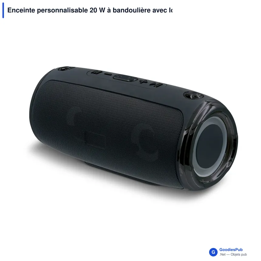 Enceinte personnalisable 20 W à bandoulière avec logo - Grand format - Image 2