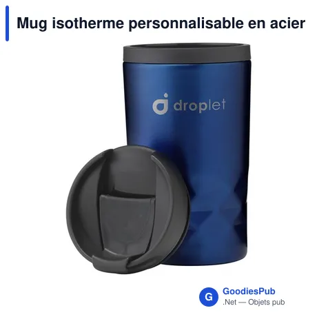 Mug isotherme personnalisable en acier inoxydable recyclé avec logo