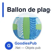 Ballon de plage personnalisable GRASP avec logo - Miniature 2