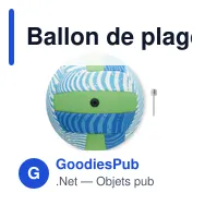 Ballon de plage personnalisable GRASP avec logo - Miniature 3