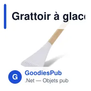 Grattoir à glace personnalisable en bambou et paille de blé avec logo - Blanc ou noir - Miniature 2