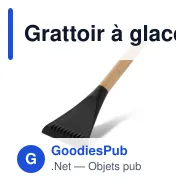 Grattoir à glace personnalisable en bambou et paille de blé avec logo - Blanc ou noir - Miniature 3