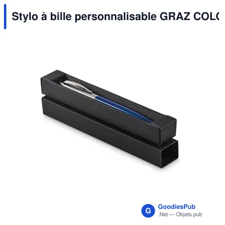 Stylo à bille personnalisable GRAZ COLOUR avec logo en boîte
