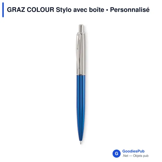 Stylo à bille personnalisable GRAZ COLOUR avec logo en boîte - Image 3