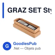GRAZ SET Stylos en acier inox. recyclé - Miniature 1