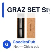 GRAZ SET Stylos en acier inox. recyclé - Miniature 3