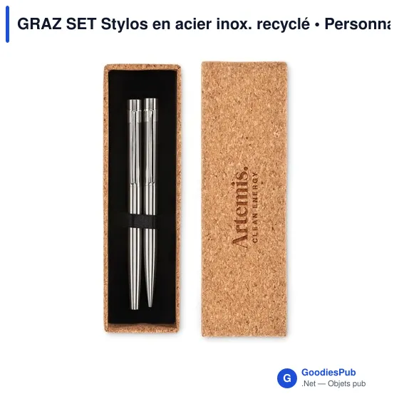 GRAZ SET Stylos en acier inox. recyclé - Image 3
