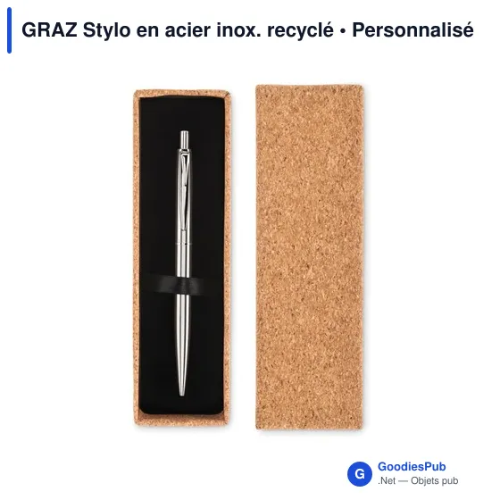 GRAZ Stylo en acier inox. recyclé - Image 2