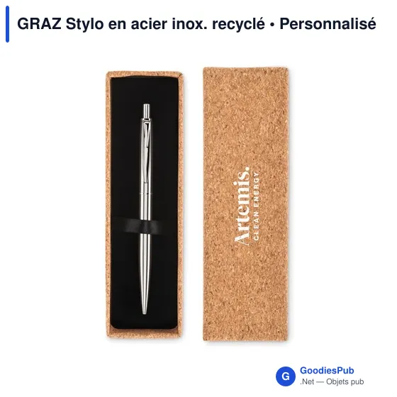 GRAZ Stylo en acier inox. recyclé - Image 3