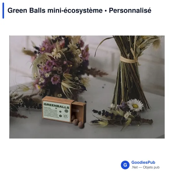 Mini-écosystème personnalisable Green Balls pour logo d'entreprise - Image 1