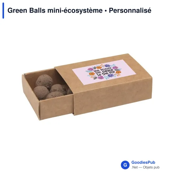 Mini-écosystème personnalisable Green Balls pour logo d'entreprise - Image 3