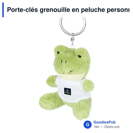 Porte-clés grenouille en peluche personnalisable avec logo - Sallie