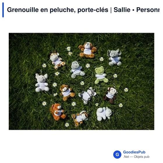 Porte-clés grenouille en peluche personnalisable avec logo - Sallie - Image 2