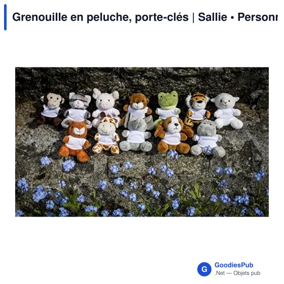 Porte-clés grenouille en peluche personnalisable avec logo - Sallie - Image 3