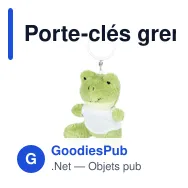 Porte-clés grenouille en peluche personnalisable avec logo - Sallie - Miniature 4