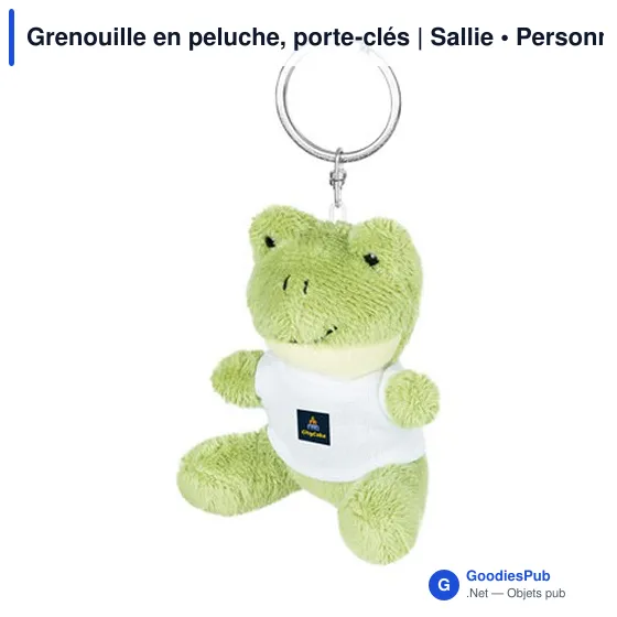 Porte-clés grenouille en peluche personnalisable avec logo - Sallie - Image 7