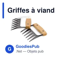Griffes à viande personnalisables en inox et bois avec logo - Barbecue - Miniature 2