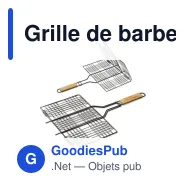 Grille de barbecue personnalisable rectangulaire avec logo - Fer et bois - Miniature 1