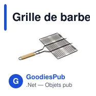 Grille de barbecue personnalisable rectangulaire avec logo - Fer et bois - Miniature 2