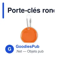 Porte-clés rond réfléchissant personnalisable avec logo - GRIN - Miniature 1
