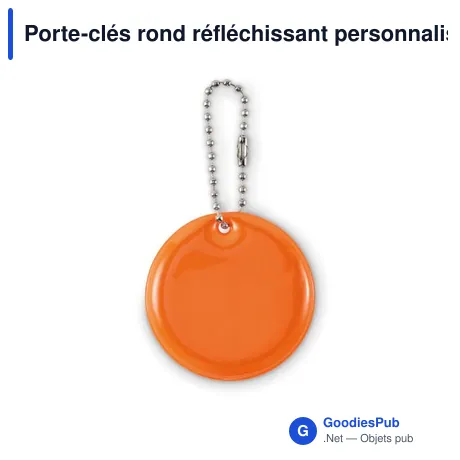 Porte-clés rond réfléchissant personnalisable avec logo - GRIN