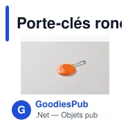Porte-clés rond réfléchissant personnalisable avec logo - GRIN - Miniature 2