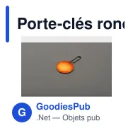 Porte-clés rond réfléchissant personnalisable avec logo - GRIN - Miniature 3