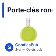 Porte-clés rond réfléchissant personnalisable avec logo - GRIN - Miniature 4