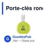 Porte-clés rond réfléchissant personnalisable avec logo - GRIN - Miniature 5