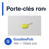 Porte-clés rond réfléchissant personnalisable avec logo - GRIN - Miniature 6