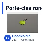 Porte-clés rond réfléchissant personnalisable avec logo - GRIN - Miniature 7