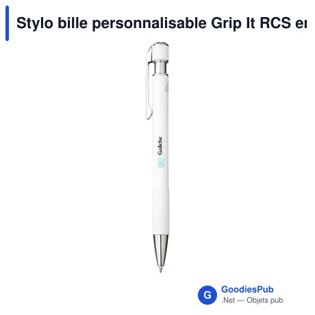 Stylo bille personnalisable Grip It RCS en aluminium recyclé avec logo