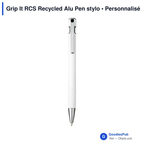 Stylo bille personnalisable Grip It RCS en aluminium recyclé avec logo - Image 2