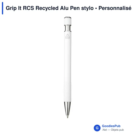 Stylo bille personnalisable Grip It RCS en aluminium recyclé avec logo - Image 3