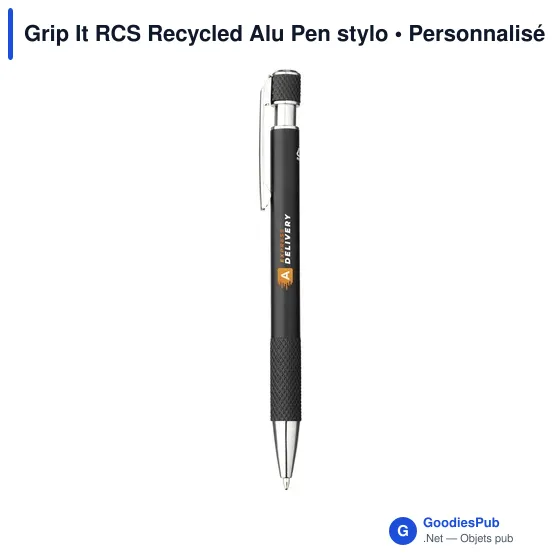 Stylo bille personnalisable Grip It RCS en aluminium recyclé avec logo - Image 6