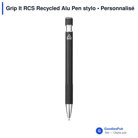 Stylo bille personnalisable Grip It RCS en aluminium recyclé avec logo - Image 8