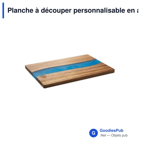 Planche à découper personnalisable en acacia avec logo