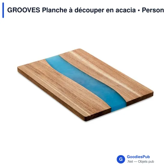 Planche à découper personnalisable en acacia avec logo - Image 2