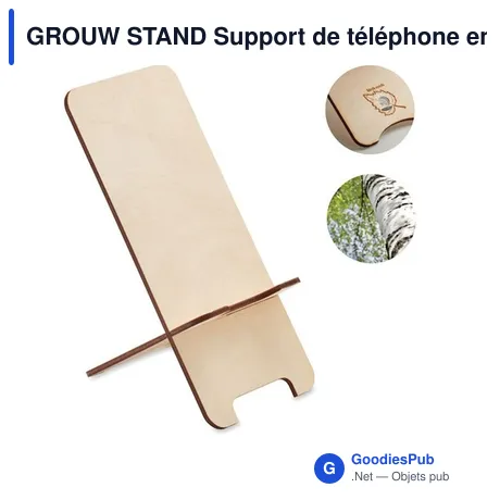 GROUW STAND Support de téléphone en pin